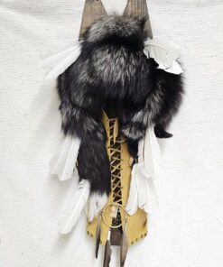 Native American Made Silver Tipped Fox Cradleboard--Large