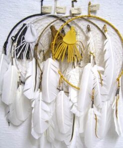 12"--Native American Made Dreamcatcher with Feather and Medicine Bag