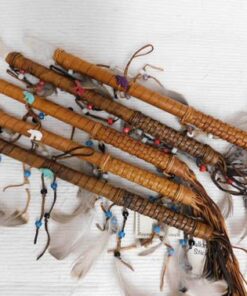 Native American Made Ceremonial Talking Stick with Crystal